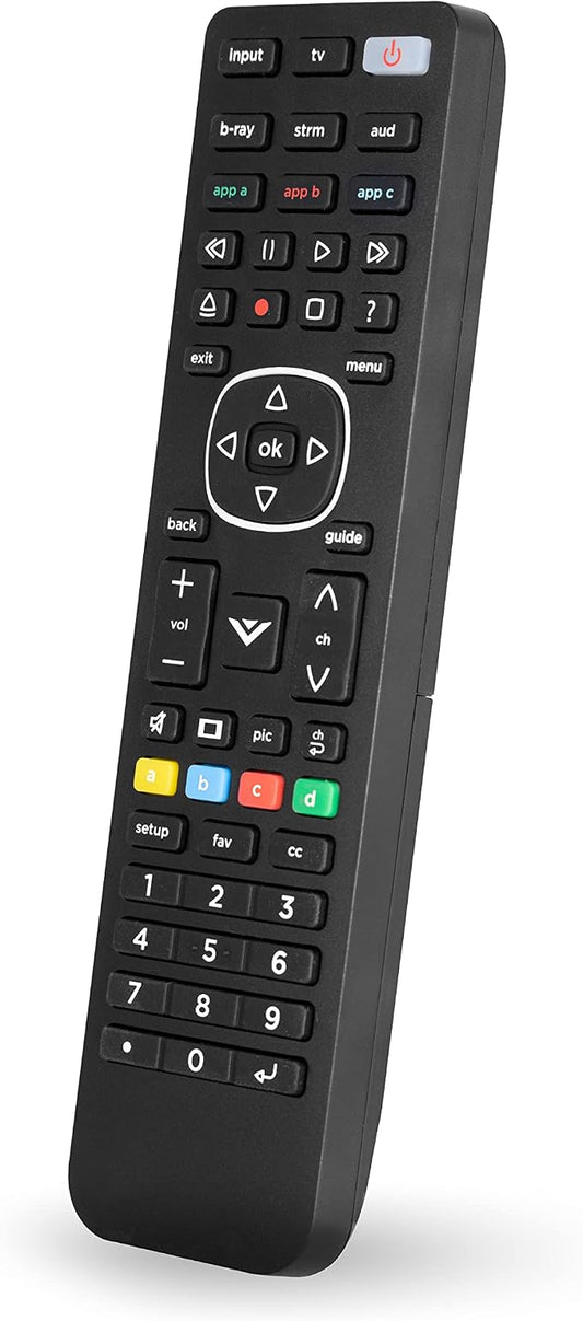 UltraPro 4-Device Replacement Remote for Vizio, Smart TV | Compatible with LED LCD HD UHD 4K HDR Plus Universal Remote Control Function for Streaming Players, Sound Bars,, 67208