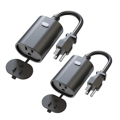 Minoston Outdoor Smart Plug, WiFi Outlet, IP65 Weatherproof, Compatible with Alexa, Google Assistant, Timer & Countdown by Smart Life APP, No Hub Required, FCC Certified, 2 Pack (MP22W)