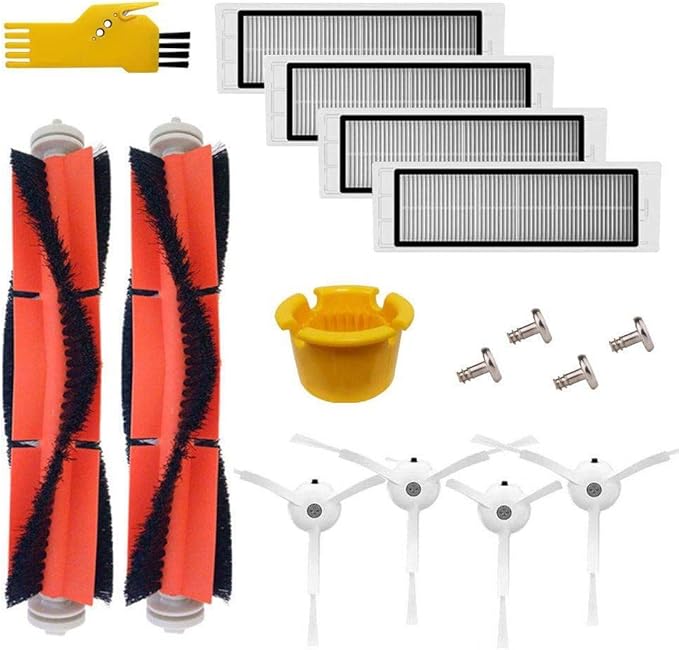 Accessory Kit for Xiaomi Mi Robot Roborock E4 S5 S6 E25 E20 E35 s50 s51 Xiaomi Mijia Robotic Vacuum Replacement Parts 10 Pcs Pack of Main Brush & Side Brush & Filter