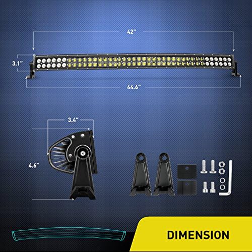 Nilight - 71014C-A 42" 240W Spot Flood Combo High Power LED Driving Lamp LED Light Bar Off Road Fog Driving Work Lights for SUV Boat Jeep Lamp