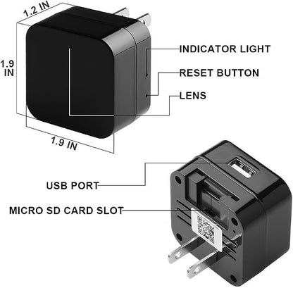 Smart Indoor Baby/Pet Monitoring Cam with Charger,Night Vision Motion Detection, Phone APP,