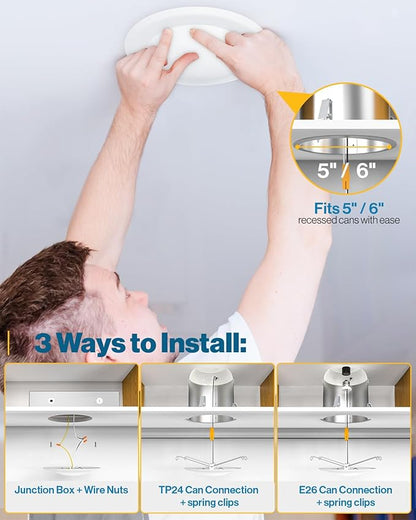 Sunco 12 Pack 5/6 Inch LED Disk Lights, Disc Lights Ceiling, LED Flush Mount Recessed Can Lighting, 1050 LM, 3000K Warm White, Dimmable, 15W=75W, Damp Rated ETL.