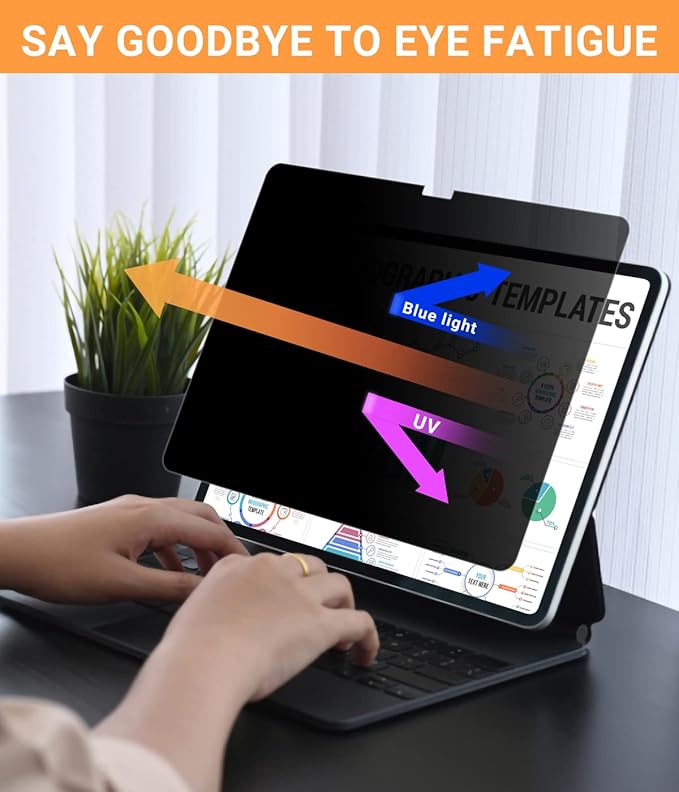 FILMEXT Privacy Screen Protector for Ipad Pro 11" inch M5 M4 (6th/5th Generation,2025/2024) Model A3358 A3359 A3357 A2836 A2837 A3006, PET Anti Spy Blue Light Screen Filter