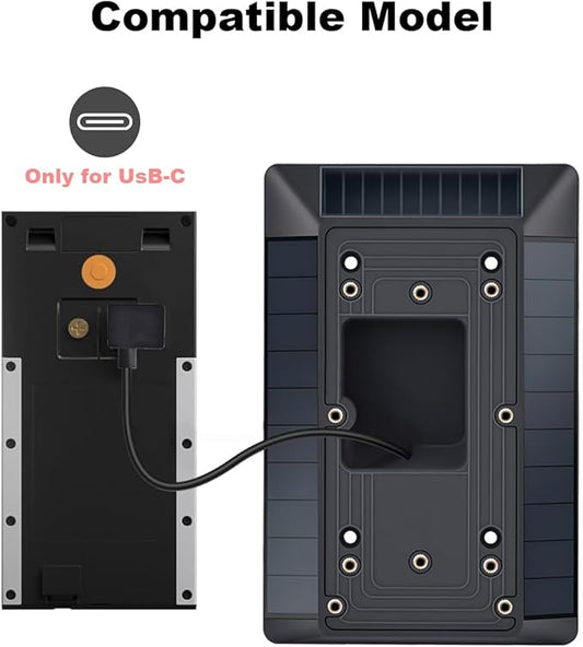 The Fansoun Ring Solar Charger Battery Doorbell Is Only Compatible With Battery Doorbells (USB-C Port) Waterproof Continuous Solar Panels And Is Not Suitable for Micro USB or Other Plug Type Doorbells