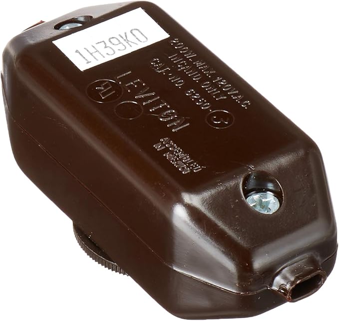 Leviton Feed-Through Lamp Cord Dimmer for Incandescent Bulbs, 6250-3, Brown