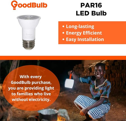 GoodBulb PAR16 LED Light Bulb 6.5-Watt (45W Equivalent), 3000K Warm White Color, 500-Lumens, Fully Dimmable, E26 Base (Pack of 4 Bulbs)