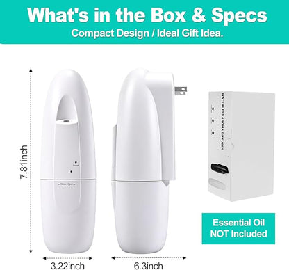 Plug-in Waterless Essential Oil Diffuser, 400-800 Sq.Ft Smart Nebulizing Scent Air Machine with App Control (Bluetooth), 100ml Capacity, Leak-Proof, for Home, Hotel, Office, Spa