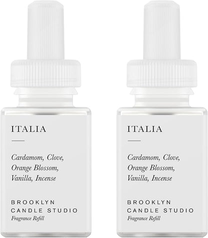 Pura & Brooklyn Candle Studio Home Scent Refill - Smart Home Air Diffuser - Long-Lasting Luxury Fragrance per Refill - Home Essential - Clean & Safe Diffuser Fragrance - 2 Pack, Italia