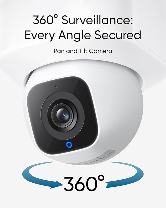 eufy Floodlight Camera E30, Security Camera Outdoor, 360° Pan and Tilt, AI Detection and Tracking, 2K Video, 2.4GHz Wi-Fi, 2,000 Lumens, Custom Voice and Light Alerts, No Monthly Fee (Renewed)