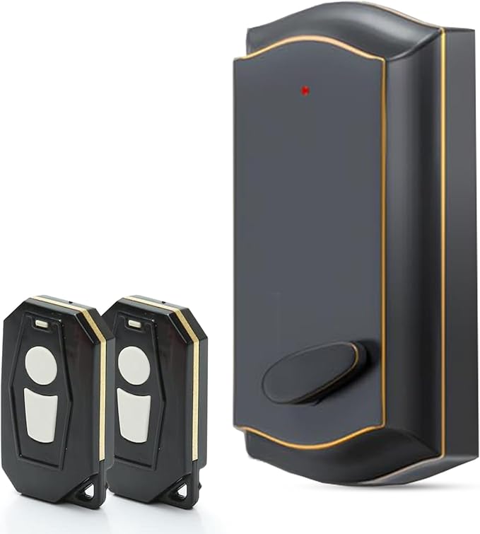 Smart Remote Door Lock for Existing Deadbolt - Installs in 30 Seconds - Enjoy Automatic Keyless Entry with Tool Free Installation - Includes Conversion Kit and Two Wireless Remotes (Bronze)