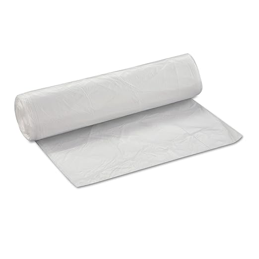 Inteplast Group VALH4048N14 40-45 Gallon Capacity, 46" Length x 40" Width x 12 Mic Thickness, Natural Color, HDPE Commercial Coreless Valu-Plus Institutional Trash Can Liner (Case of 10 Roll, 25 Bags
