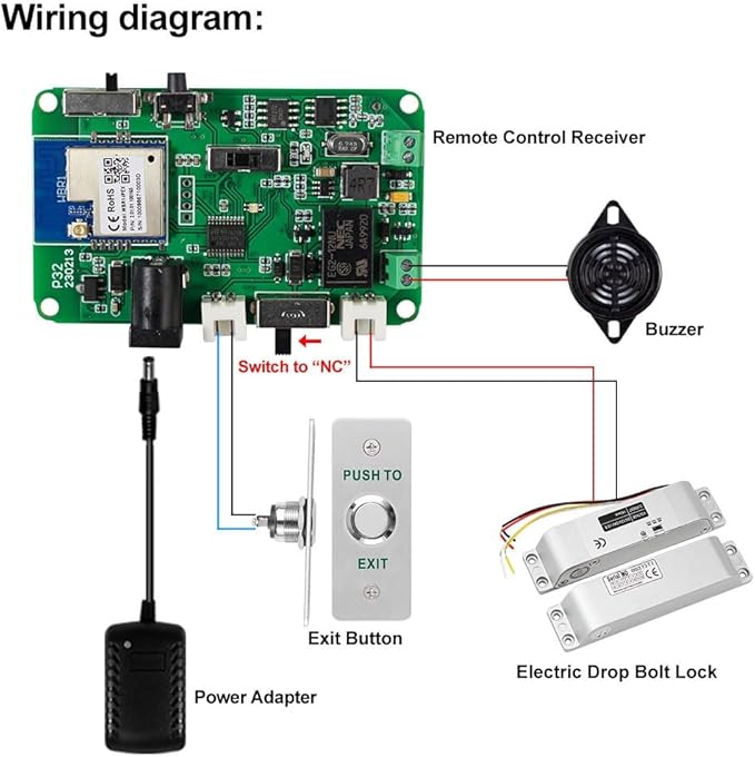 YiToo WiFi Tuya Access Control Electric Drop Bolt Door Lock Kit System Gate Remote Control Opener Smartphone APP Control