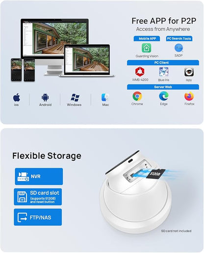 VIKYLIN 4K 8MP PoE IP Camera with Red & Blue Strobe Flash Light and Audio Alarm, Active Deterrent Security Camera with Smart Hybrid Light Color Night Vision, Two-way Audio, 2.8mm Lens Wide Angle, IP67