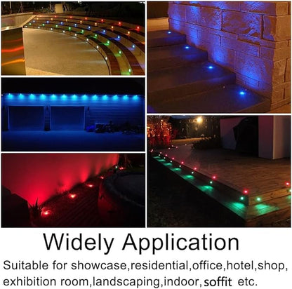 Smart WiFi LED Deck Lights 30 Pack, APP Control RGB Outdoor Lighting for Patio Deck Steps Landscape, Φ1.22" Low Voltage 12V Recessed Deck Lights Waterproof IP67,Compatible with Alexa/Google Home