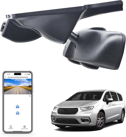 4K Dash Cam Custom Fit for Chrysler Pacifica 2017 2018 2019 2020 2021 2022 2023 2024 2025 2026 (Model A),Limited Touring-L Pinnacle Touring,Integrated OEM Look,UHD 2160P Video,WiFi & App 64GB Card