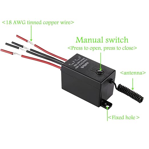 3 Way 12v Mini Remote Control Switch,Wireless Lights Switch Kit,DC 12V/24V/48V/10A Relay with 328FT Long Range,Wireless RF Switch for Car,Lamps,LED Lights,Fans(2 Remote Controls,3 Receivers)