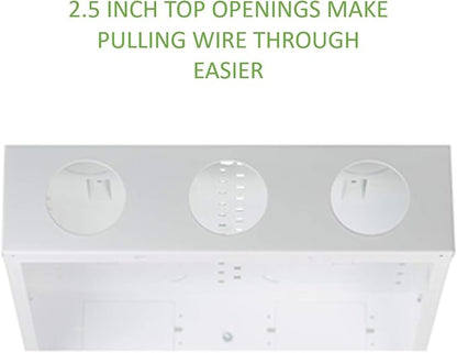 On-Q 20" Structured Media Enclosure with Hinged Cover Lock, Glossy White, Surface or Flush Mount