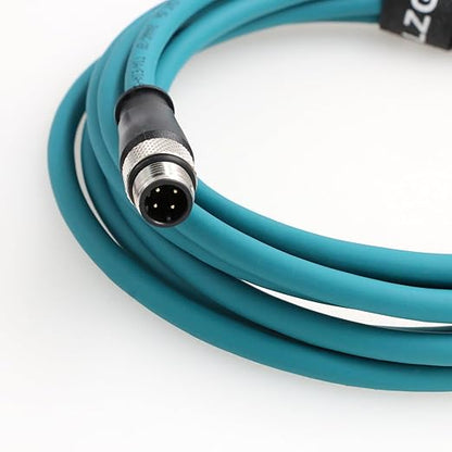 M12 4 Pin Cable Standard D Code Connector Flame Retardant Cable Structure Adaptable to High Temperature Environments for Power and Energy Facilities 2M