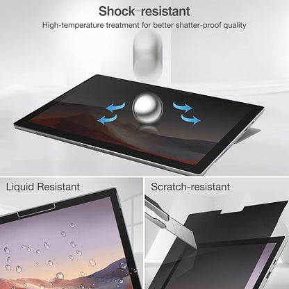 ProCase Privacy Screen Protector - Dark Tempered Glass for 12.3 Inch Surface Pro 7+/7/6/5/4