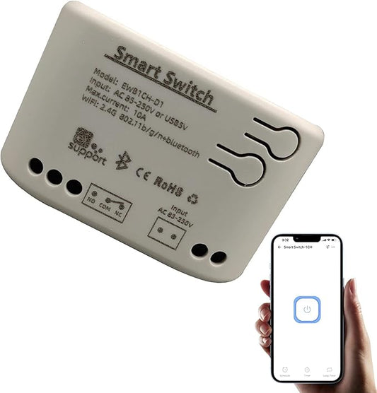 1 Channel Smart WiFi Relay Switching Module USB 5V/AC85V-250V, Supports Bluetooth Control, eWeLink App Remote Control, for Alexa Google Home
