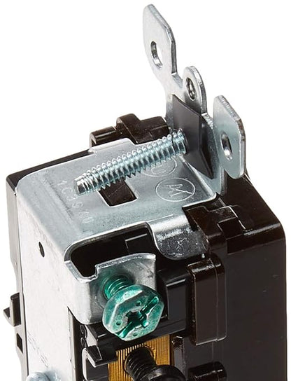 Leviton 15 Amp, 120/277 Volt, Decora Single-Pole, AC Combination Switch, Commercial Grade, Grounding, 5634, Brown