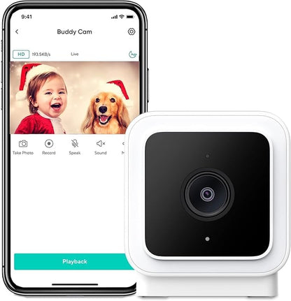 Cam V3 Smart Home Security Camera, Indoor/Outdoor Use, IP65-Rated, 1080p Plug-in, Color Night Vision, Motion Detection, Two Way Audio, Compatible with Alexa, Google Assistant, Cam V3+256GB SD Card