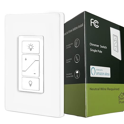 Humpptom Light Switch, 2.4G&5G Dimmer Switch, Single Pole Smart Switch Compatible with Alexa