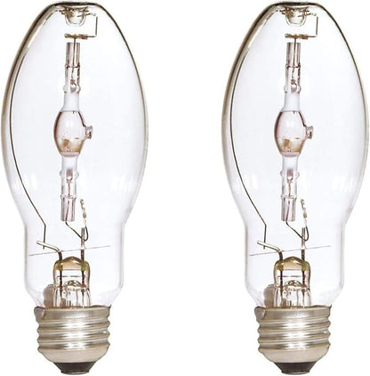 GoodBulb MP100/U/MED Metal Halide HID Light Bulb 100W E26 Base EDX17 ANSI Code M90 High Output HID Light 4000K Cool White Light Color Clear Finish | Car Dealership Lighting 2 Pack