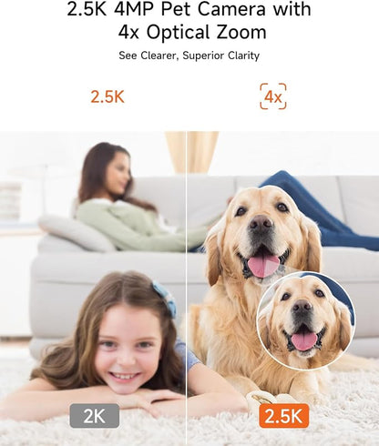4 Pack 2.5K Cameras for Home Security, Non-Subscription AI Human/Pet/Crying Detection, 4MP Dog/Cat/Pet Camera Indoor with Phone App, Pan Tilt 2.4G WiFi Indoor Cameras, IR Night Vision, 2-Way Audio
