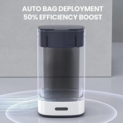 ELPHECO Self-Bagging Automatic Trash Can Stainless Steel 4 Gallon Sensor Trash Bin, Self-Sealing Dustbin, 15 Liter Garbage Can, Large Touchless Metal Trash Can for Home, Hotel, Office, Silver