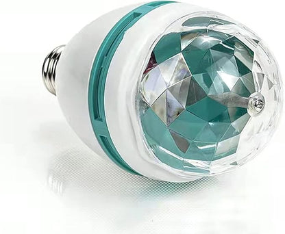 Luqeeg E27 Disco Light Bulb, Color Changing Light Bulb, Rotating RGB Party Light Lamp, LED Strobe Bulb Strobe Light, Crystal Disco Bulb for Disco, Birthday, Party, Bar, Karokee,