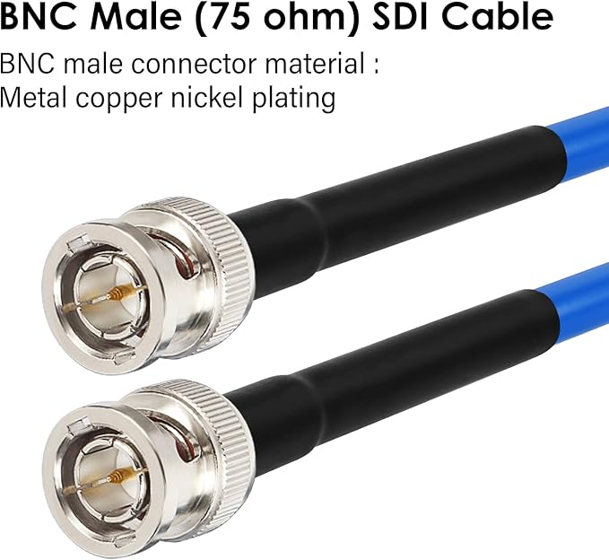 XRDS -RF 12G SDI Cable 15FT, SDI Video Cables 3G/6G/12G 75ohm BNC Male Cable Supports HD-SDI/3G/6G-SDI/4K/8K for Video Security Camera Converter