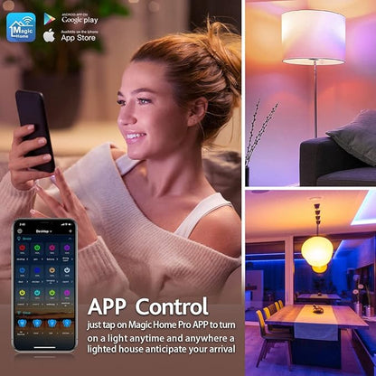 LGIDTECH ZJ09B RGBWW WiFi LED Light Bulb E26 AC100-130V,RGB Color Changing,Color Temperature Adjustable,Compatible with Alexa Google Home Siri Voice Control.Smartphone APP Control Without hub