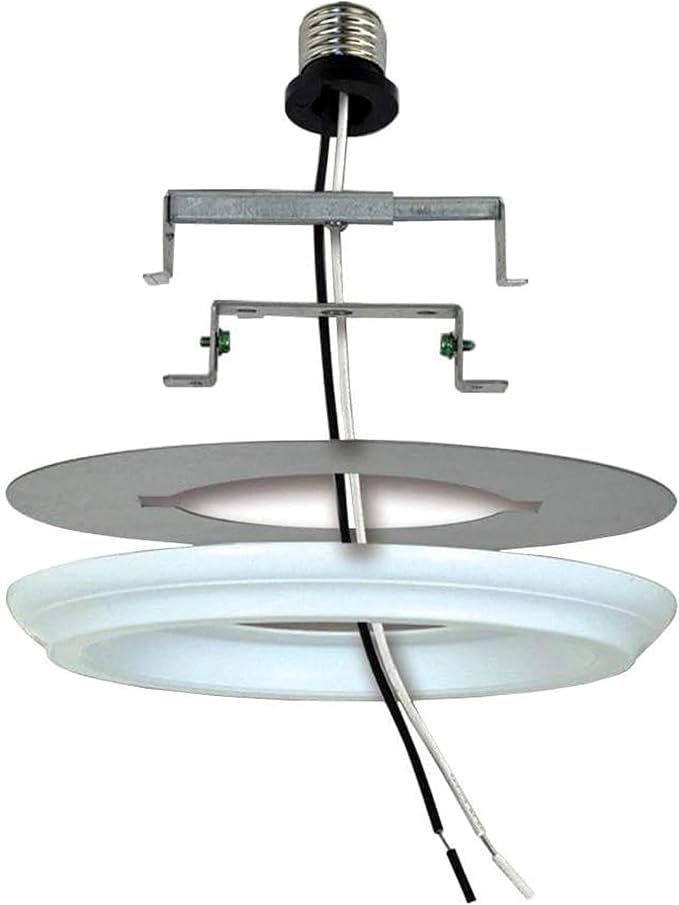 Aspen Creative 21067-11, Recessed Lighting Converter Kit, 8" Diameter, White Plastic Medallion, Set of 1