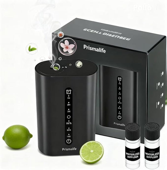 2025 Upgrade Smart Plug in Diffuser, Waterless Scent Diffusers for Home Cover Up to 800 Sq. Ft with 3 Mist Levels & Timers, Waterless Essential Oil Diffuser with RGB Lighting for Home, Office