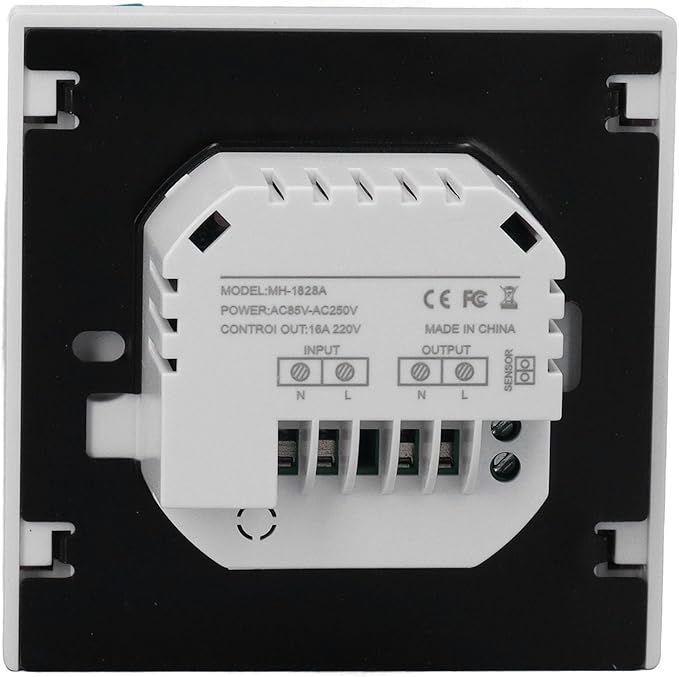 Smart Electric Floor Heating Thermostat 16A AC85V‑250V Home Thermostat, Easy Installation and Accurate Temperature Control (White)