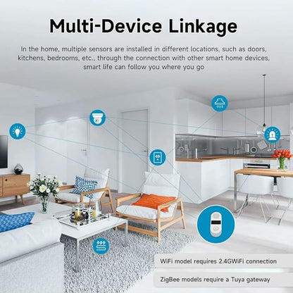 Tuya Sound & Strobe Light Alarm Smart PIR Motion Detector Alert with 130db Sound Security Siren Light 4 Alarm Modes Home Security System Compatible with Alexa/Google Assistant (1)
