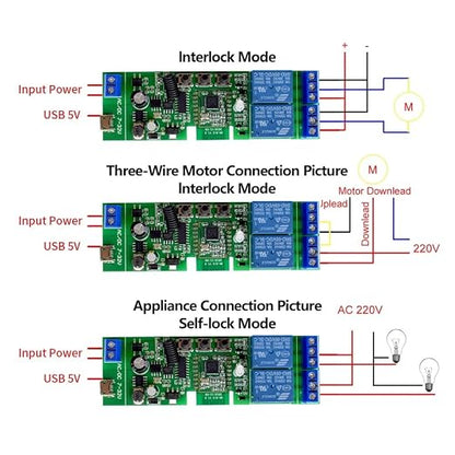 2 Channel 5V 12V ZigBee Smart Relay Switch,Adjustable Self Lock and Momentary Interlock Working Mode,Works with Tuya eWelink Zigbee Gateway, Alexa, Google Home (ZigBee Hub Required)