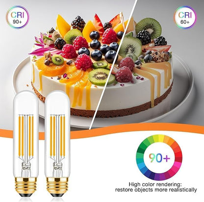 ToBeGreat T30 E26 Tubular Filament Light Bulbs Dimmable 6 Watt Equivalent 60W Bulb T10 Edison LED Warm White 2700K,Desk Lamp,Kitchen,2 Pack