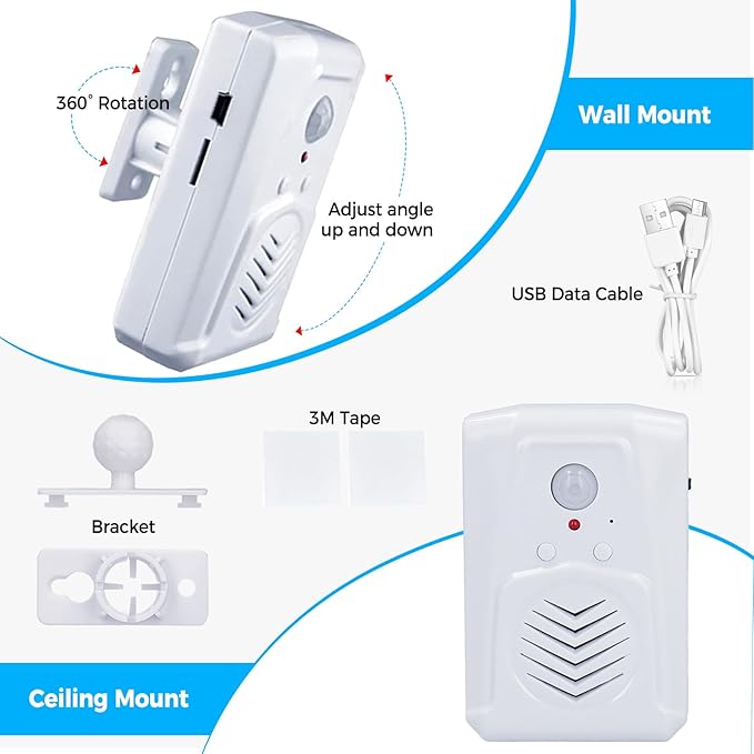 PIR Motion Activated Sound Player - Haunted House Scream Box Speaker,Voice Replaceable & Microphone Built-in,idea for Door Greeter, Entry Alert,Sale Advertising
