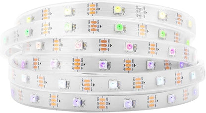 BTF-LIGHTING WS2812B IC RGB LED Strip,UL Listed,Pure Gold Wires,DC5V 16.4FT 150LED 5050SMD,Individually Addressable,Flexible for DIY Chasing Full Color Project,IP67(No Adapter or Controller)