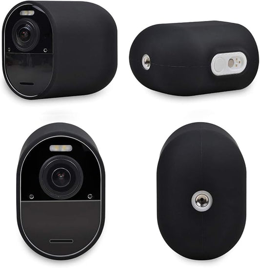 Silicone Case Cover for Arlo Camera, Weatherproof Protective Skin Cover for Arlo Ultra/Ultra 2/Pro 4/Pro 3 Black, 4 Pack