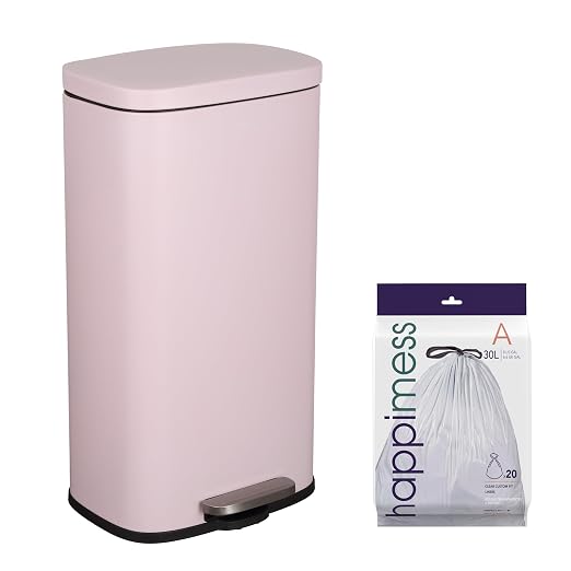happimess Curtis 8 Gal Step Trash Can Soft Close 25", Blush Pink
