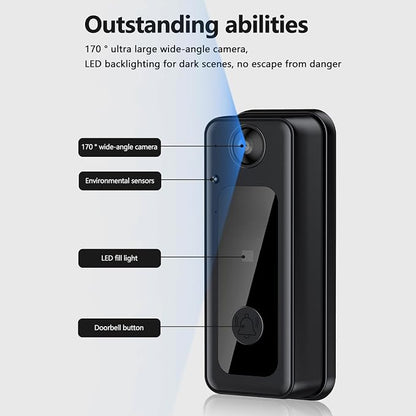 Video Doorbell Intercom with Monitor System, Smart Home Video Intercom Door Phone Kits, 8MP 170° Wide Angle Camera, 4.3 Inch Screen, for Apartment