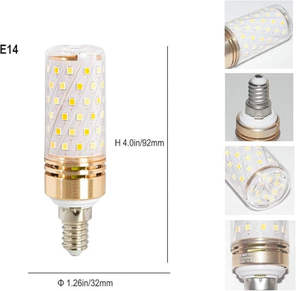 Smart Led Corn Light-Bulb with Remote-Control E14 9W Light Bulbs Adjustable Color Temperature (Warm/Cool) and Brightness, 2 Pack (2 Bulbs + 1 Remote)