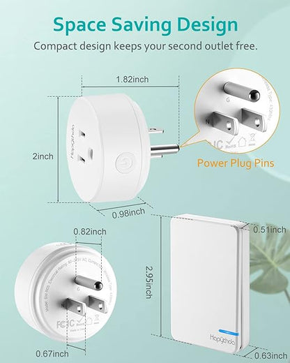 Remote Control Outlet, 15A/1500W, 500 Feet RF Range Light Switches Kit, No Wiring Needed Wireless Outlet for Lights, Small Electrical Appliances, With Anti-Surge 4000V