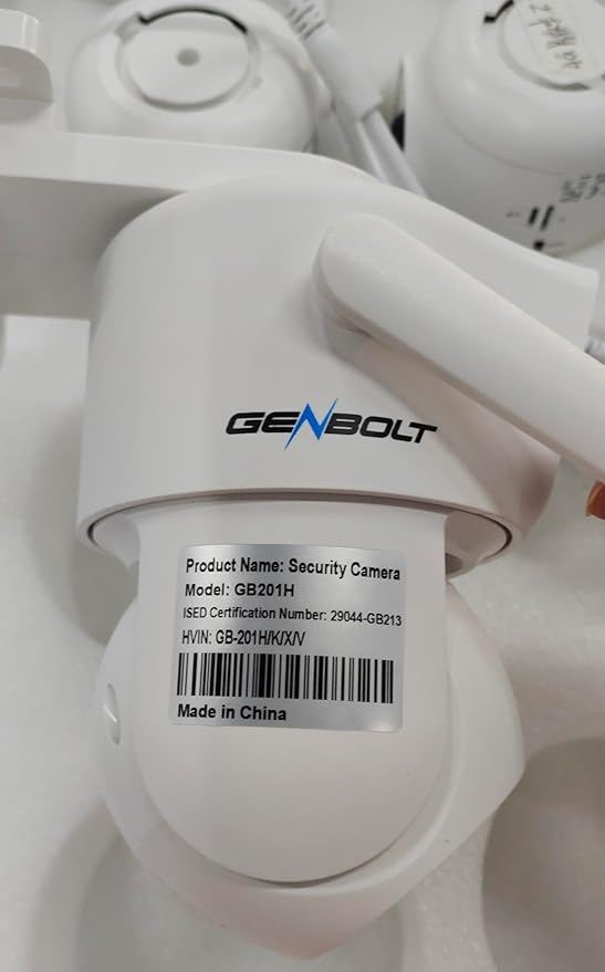 GENBOLT PTZ WiFi Security Camera Outdoor with Dual Lens, CCTV Surveillance with Dual View, Cloud Storage Upgraded with Color Night, Auto Tracking Humanoid Detection [DC&PoE]