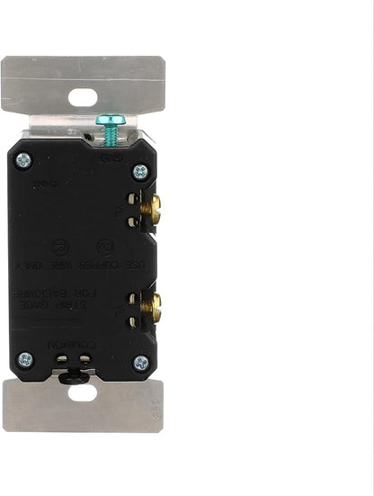 Eaton Universal Toggle Dimmer 120V, Black/Brown/Gray