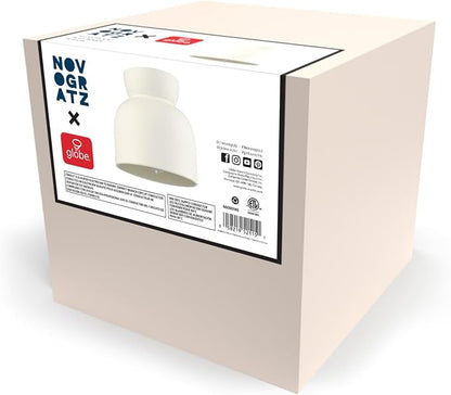 Globe Electric 66000149 1-Light Flush Mount Ceiling Light, Cannoli Cream, Ceramic Effect Shade, Kitchen, Home Improvement, Hallway, Front Door, Entry, Dimmable