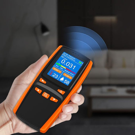 Meter Detector, 2.8 inch LCD Display Air Detector Handheld Air Quality Pollution Monitor Portable Analyzer USBOzone Concentration Tester for Home Industry Indoor Outdoor